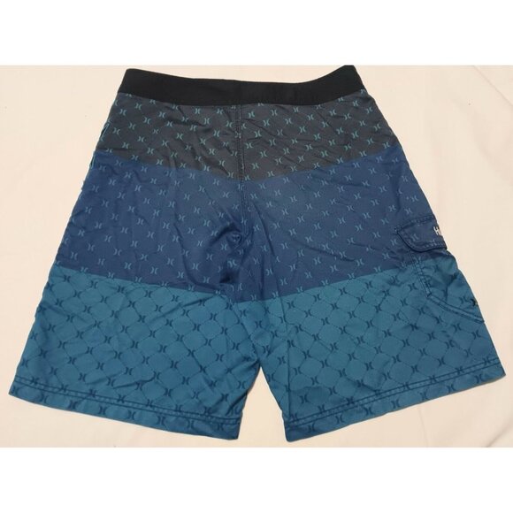 HURLEY Logo Board Shorts 32 Swim Trunks Pocket Surf Blue - Picture 2 of 9